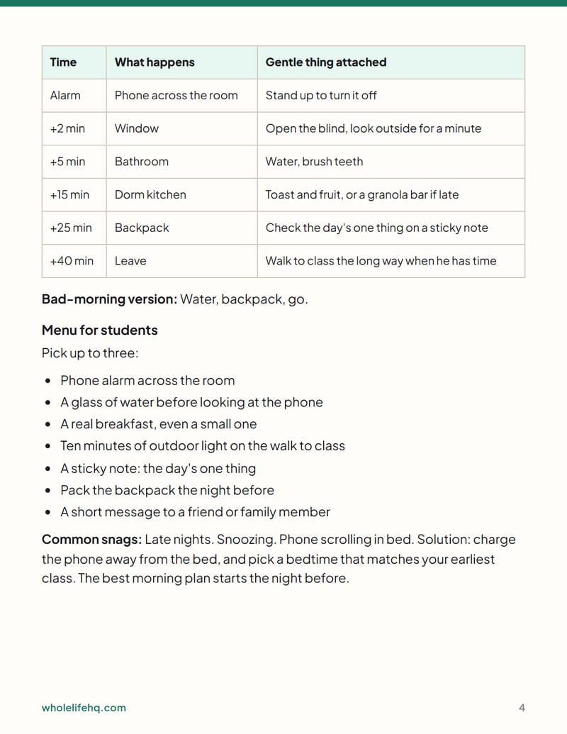 Page 4 of The Gentle First Hour Morning Planner