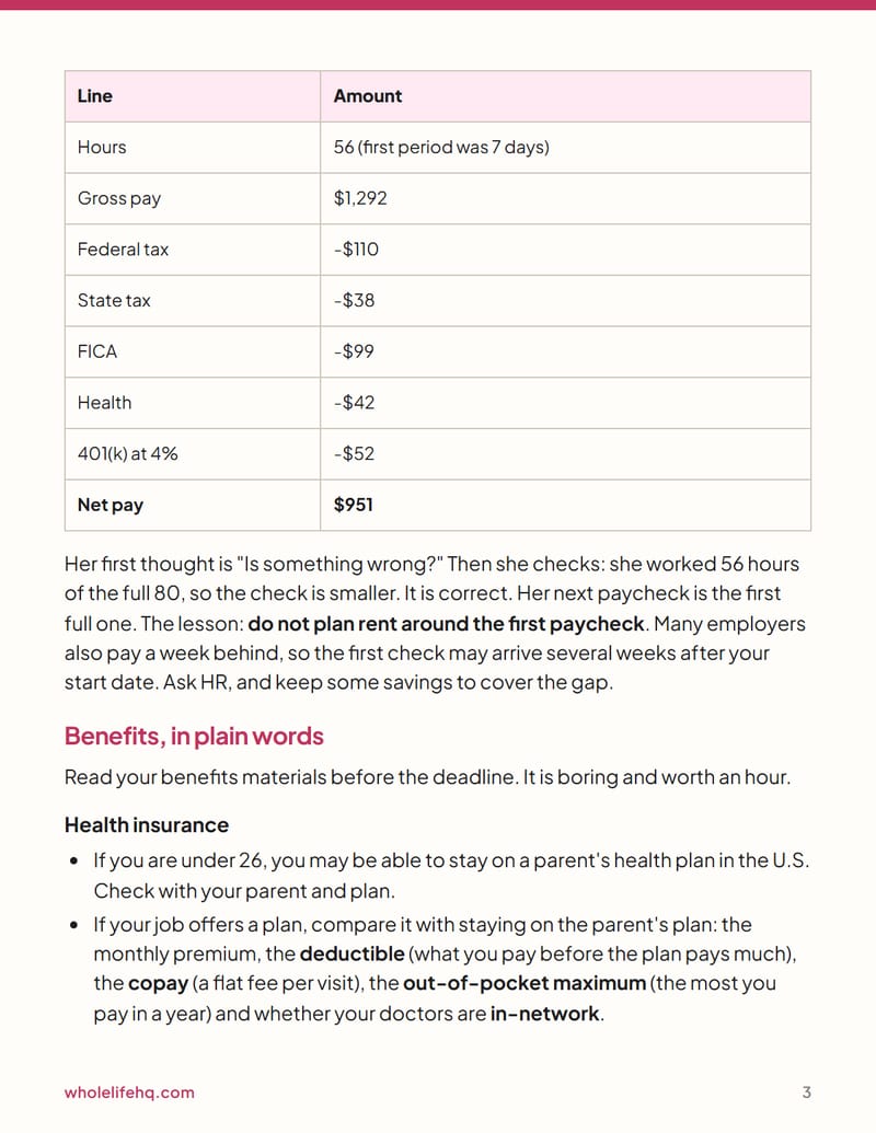 Page 3 of The Graduate's First-Year Money Plan