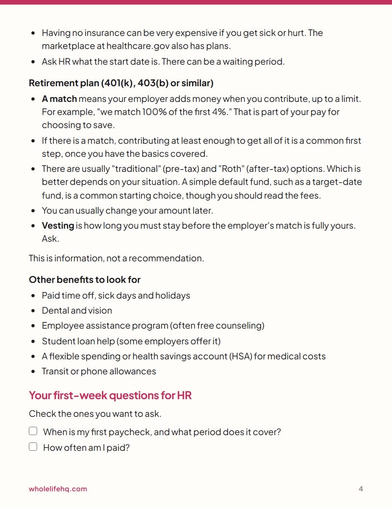 Page 4 of The Graduate's First-Year Money Plan