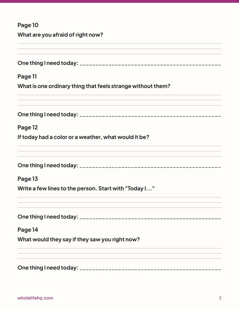Page 3 of The Grief Journal