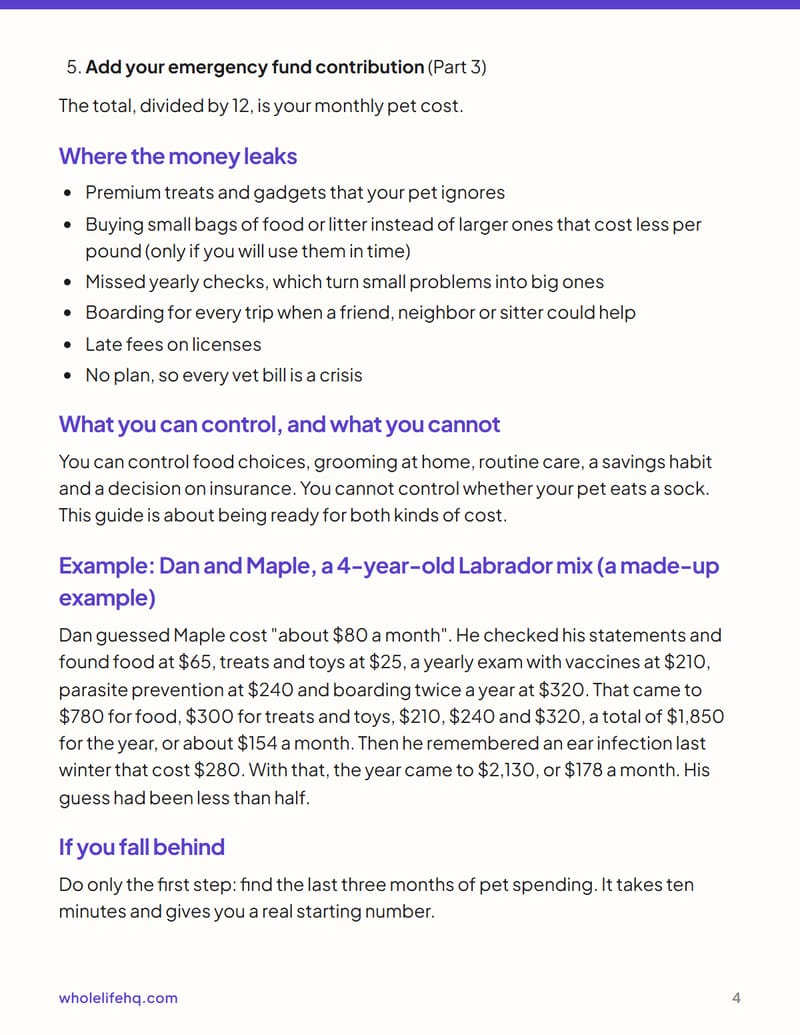 Page 4 of The Pet Budget and Emergency Fund: What a Year Really Costs