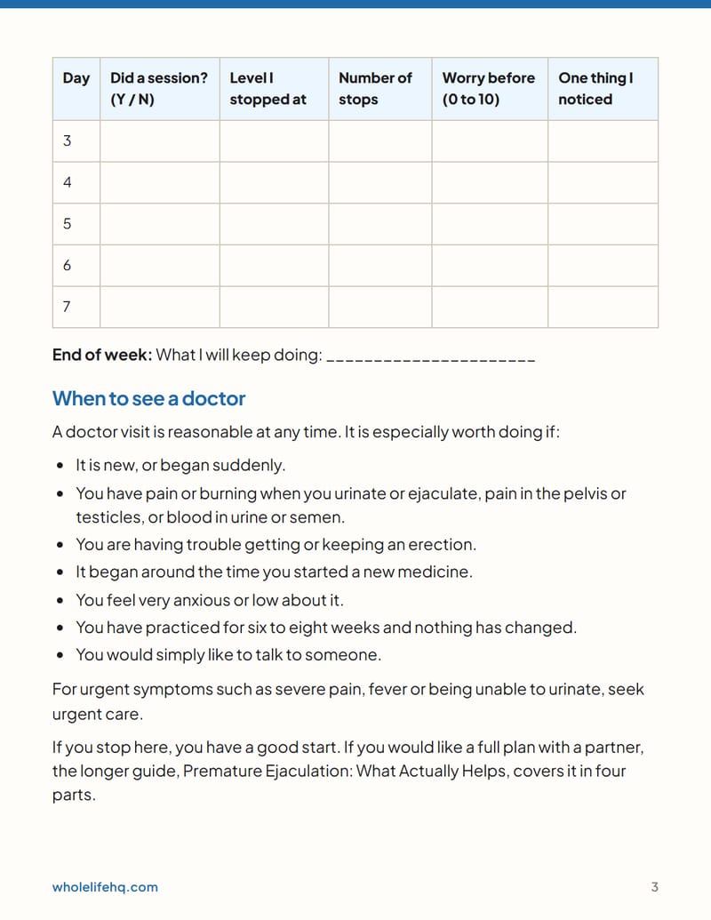 Page 3 of The Stop-Start Practice Card