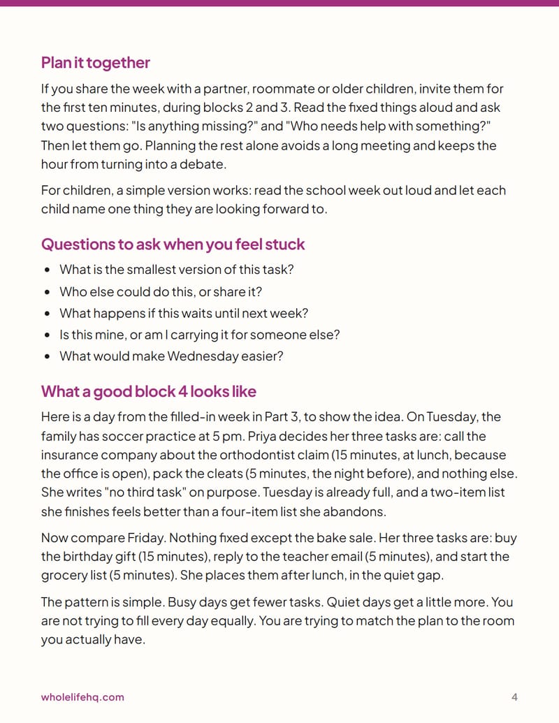 Page 4 of The Sunday Hour: A Weekly Planning Ritual