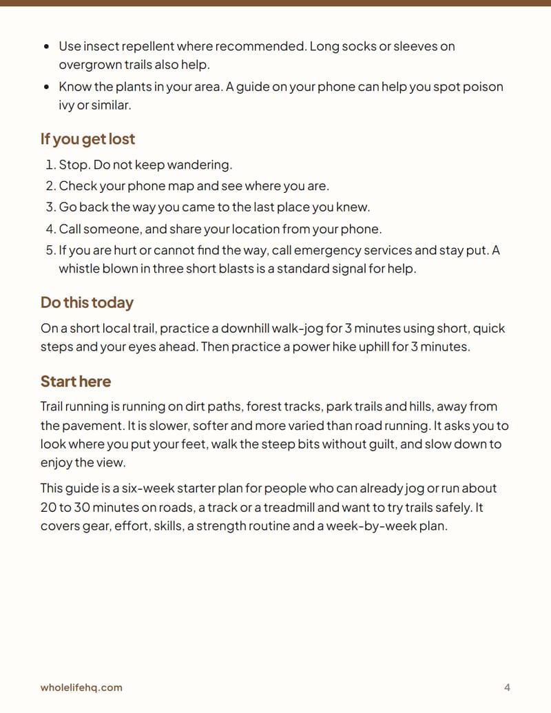 Page 4 of Trail Running Starter: A 6-Week Plan