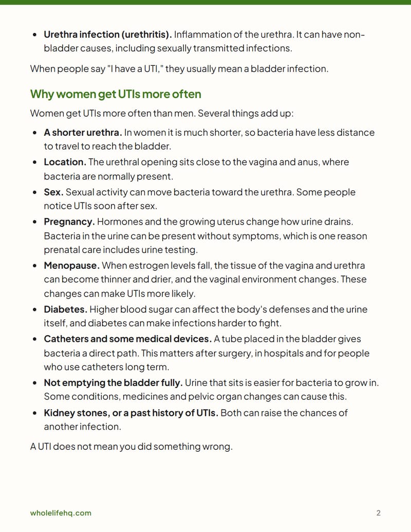 Page 2 of UTIs and Bladder Health: Prevention and When to Call