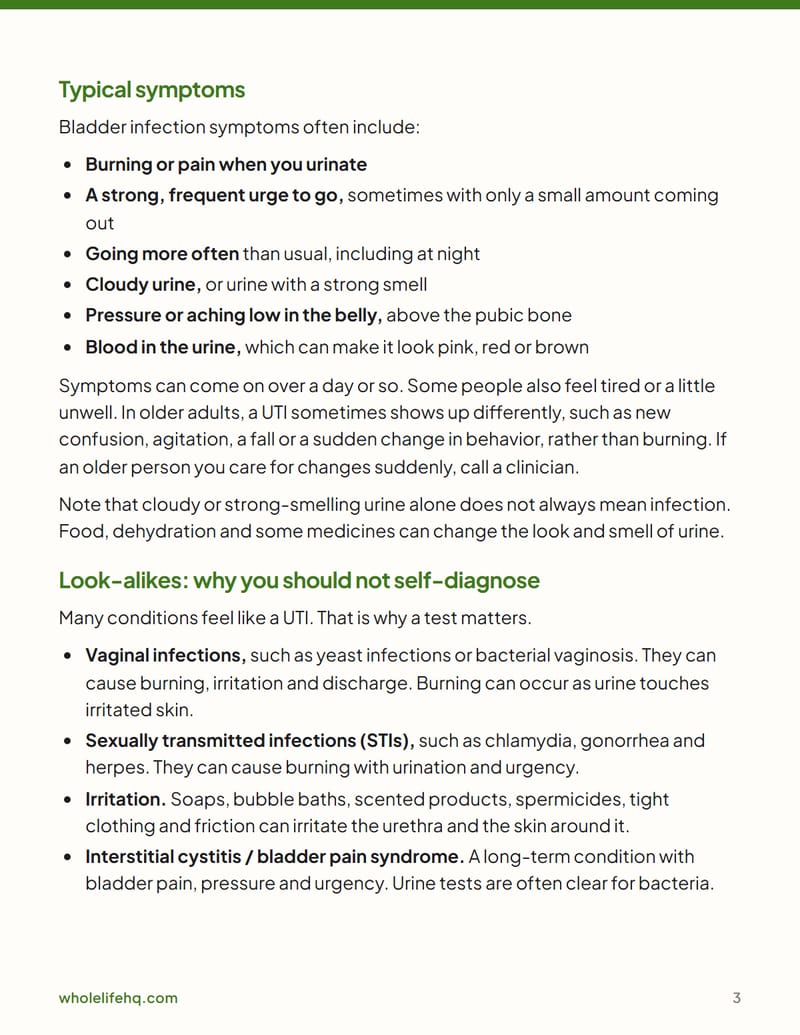 Page 3 of UTIs and Bladder Health: Prevention and When to Call